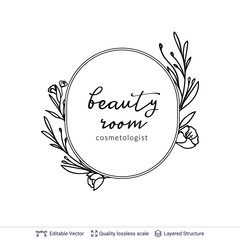Beauty room or salon cosmetologist logo design.