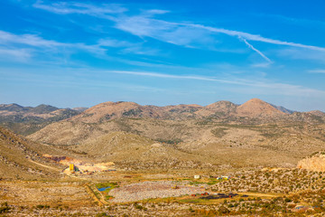 Fototapeta premium stone quarry in the mountains , summer landscape 