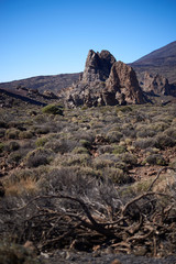 Roques de García, rocky formation on Teide mountain in Tenerife, Spain
