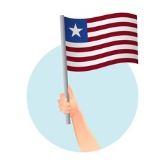 Liberia flag in hand icon