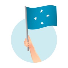 Micronesia flag in hand icon