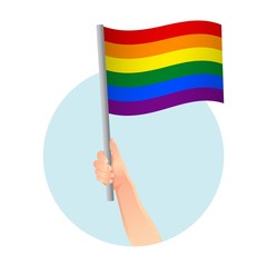 lgbt flag in hand icon