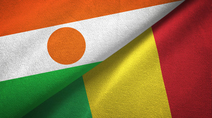 Niger and Mali two flags textile cloth, fabric texture