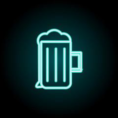 beer mug neon icon. Elements of kitchen set. Simple icon for websites, web design, mobile app, info graphics