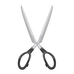 Vector open scissors with black handle