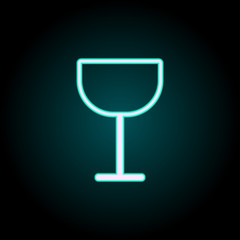 wineglass neon icon. Elements of kitchen set. Simple icon for websites, web design, mobile app, info graphics