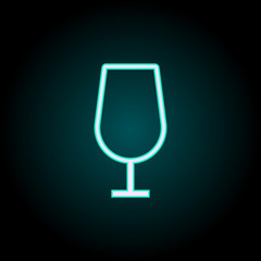 a wineglass neon icon. Elements of kitchen set. Simple icon for websites, web design, mobile app, info graphics