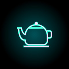 teapot for welding neon icon. Elements of kitchen set. Simple icon for websites, web design, mobile app, info graphics