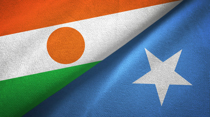 Niger and Somalia two flags textile cloth, fabric texture