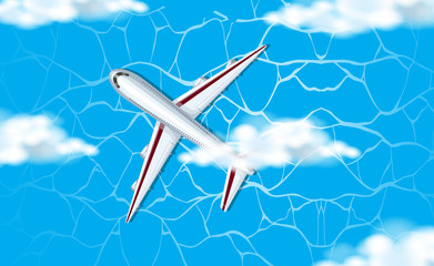 An aerial view of plane in sky