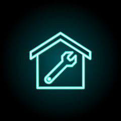 apartment repair neon icon. Elements of Insurance set. Simple icon for websites, web design, mobile app, info graphics