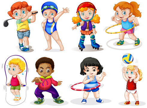 Set of sport kids