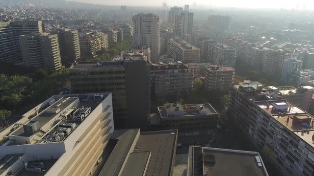 Aerial view in Barcelona during the coronavirus confinement. March 2020