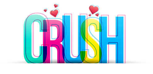 The word Crush isolated on a white background. Colorful vector letters.