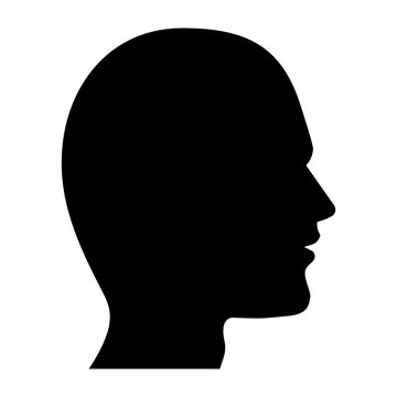 human head silhouette black and white