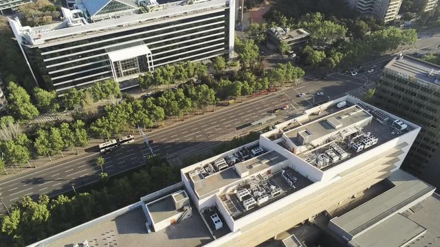 Aerial view in Barcelona during the coronavirus confinement. March 2020