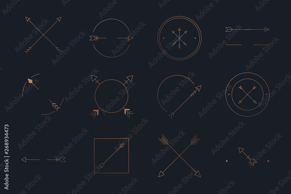 Poster simple arrow badge set