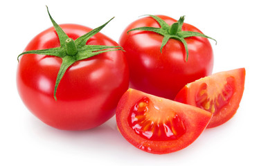 Fresh tomato on white background