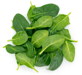 Fresh spinach on white background