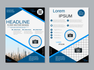 Modern professional two-sided flyer vector design template