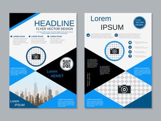 Modern professional two-sided flyer vector design template