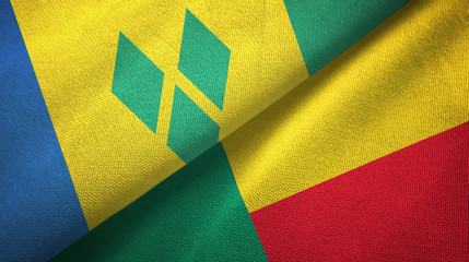 Saint Vincent and the Grenadines and Benin two flags 