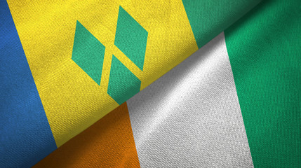 Saint Vincent and the Grenadines and Cote d'Ivoire Ivory coast two flags