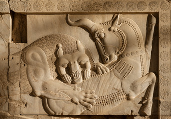 Bas-Relief Carvings at Persepolis in Shiraz, Iran