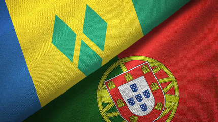 Fototapeta premium Saint Vincent and the Grenadines and Portugal two flags
