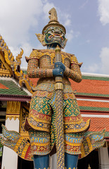 Giant Yaksha Demon Statue guarding the Grand Place in Bangkok, Thailand