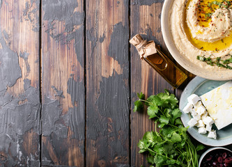 Hummus with olive oil and ground cumin
