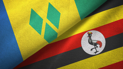 Fototapeta premium Saint Vincent and the Grenadines and Uganda two flags