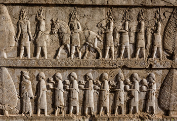 Bas-Relief Carvings at Persepolis in Shiraz, Iran