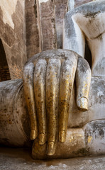 Long Fingers of Giant Buddha at Ayuthaya, Sukothai Thailand