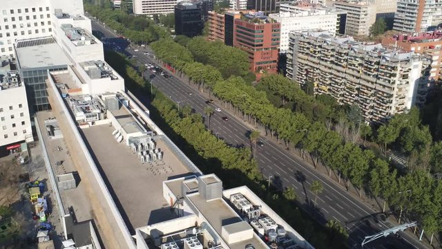 Barcelona. Aerial view of the city and buildings. Catalonia,Spain. 4k Drone Video