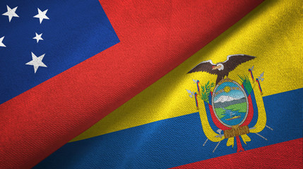 Samoa and Ecuador two flags textile cloth, fabric texture