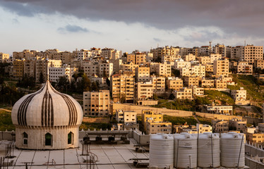 The Skyline of Amman, Jordan  at Sunset