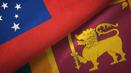 Samoa and Sri Lanka two flags textile cloth, fabric texture