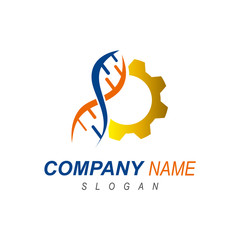 Fototapeta premium DNA logo and gear , DNA repair logo