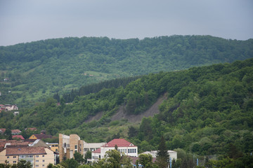 ROMANIA,Bistrita, 2019,view from the tower of the Evangelical Church