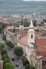 Fototapeta na wymiar ROMANIA,Bistrita, 2019,view from the tower of the Evangelical Church