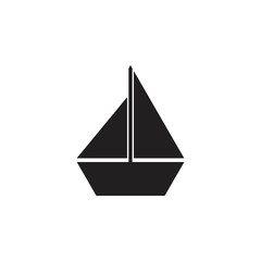 simple geometric boat symbol vector