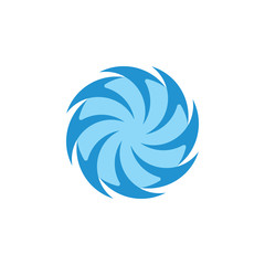 swirl arrow blue logo vector