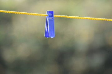 clothes clip hanging in a rope