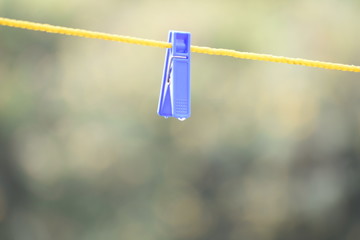 clothes clip hanging in a rope