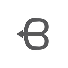 abstract letter b bow arrow overlapping logo vector