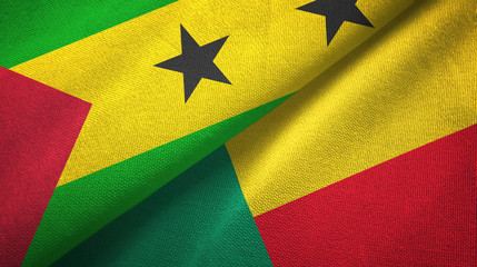 Sao Tome and Principe and Benin two flags 