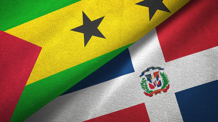 Fototapeta premium Sao Tome and Principe and Dominican Republic two flags