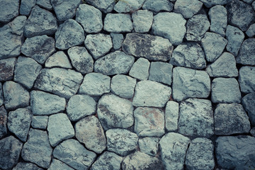 Closeup of Gray strong stone wall texture