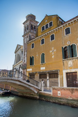 Fototapeta na wymiar Classic bridge and architecture in Venice, Italy ,2019